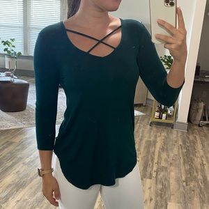 Emerald Green 3/4 Sleeve Shirt